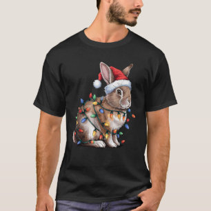 Colorful Lights String Xmas Tree Vintage Art  T-Shirt