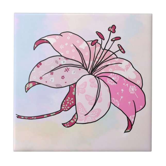 colorful lilies tile (Front)