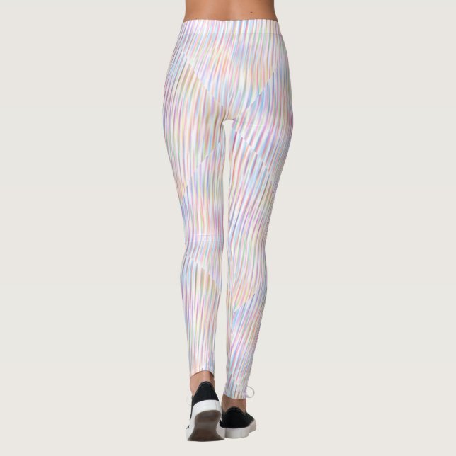 Colorful line Pattern Design wave art  Leggings (Back)