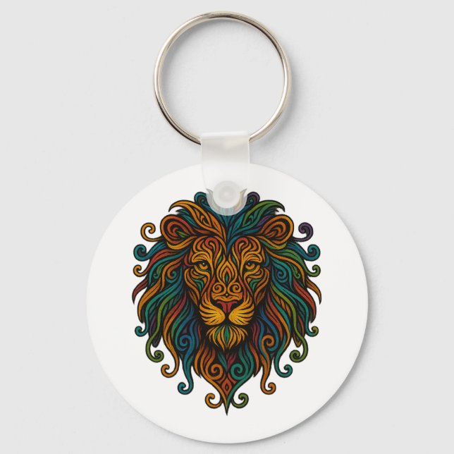 Colorful Lion Keychain (Front)