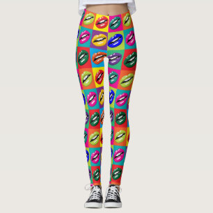 Colorful Lips Whimsical All-Over-Print Leggings