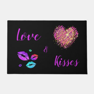 Colorful Lips With Love & Kisses Doormat