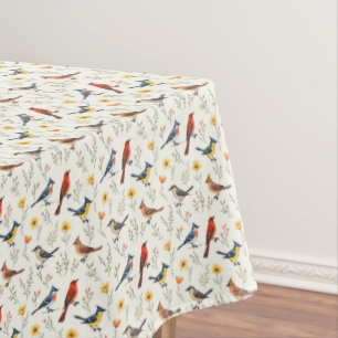 Colorful Little Birds Tablecloth