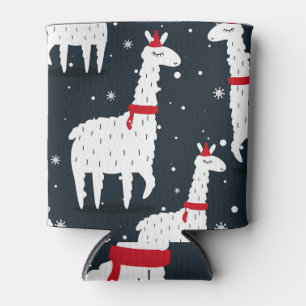 Colorful Llamas: Snowy Animal Seamless. Can Cooler