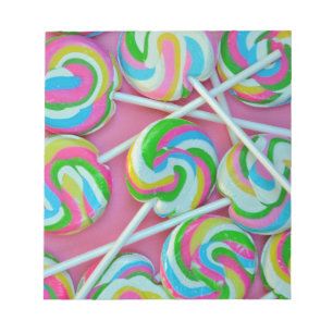 Colorful lollipops pattern notepad