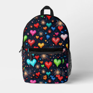 Colorful Love Printed Backpack