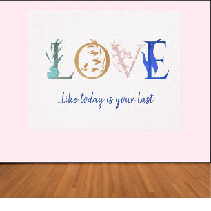 Colorful Love Quote Decorative Canvas Print