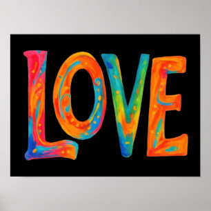 Colorful Love Word Poster