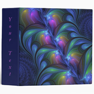 Colorful Luminous Abstract Blue Pink Green Text Binder