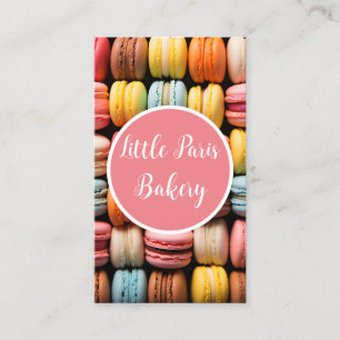 colorful macarons background bakery business card