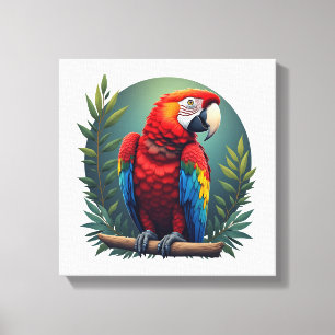 Colorful Macaw Bird Canvas Wall Art