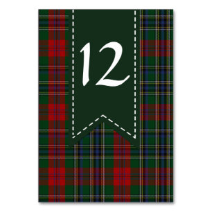 Colorful MacLean Plaid Mariage Numéro de table