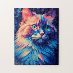 Colorful Maine Coon Cat Jigsaw Puzzle