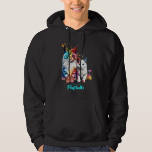 Colorful Maine Coon Pair Fluffballs Long-Haired Ca Hoodie