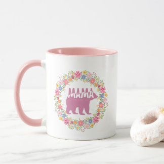 Colorful Mama Bear Silhouette Art Mug