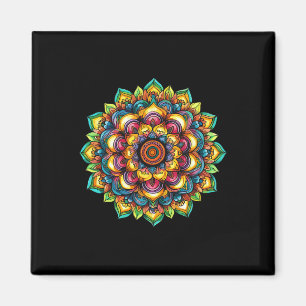 Colorful Mandala Harmony Yoga Spiritual Symbol Magnet