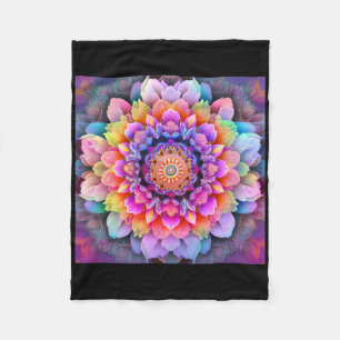 Colorful Mandala Hippie Meditation Spiritual Fleece Blanket