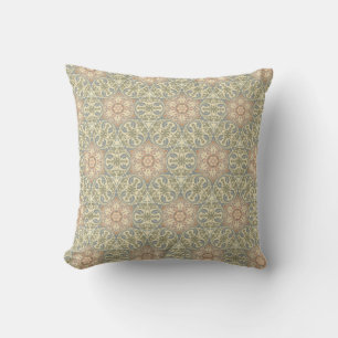 Colorful Mandala/Moroccan Tile Throw Pillow