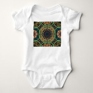 Colorful Mandala: Vintage Floral Hand Drawn Baby Bodysuit