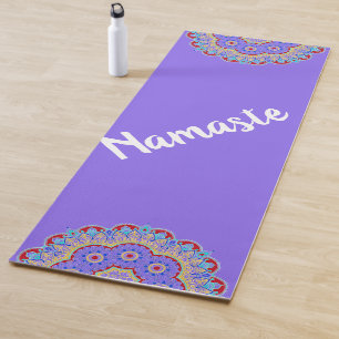 Colorful Mandalas Purple Yoga Mat