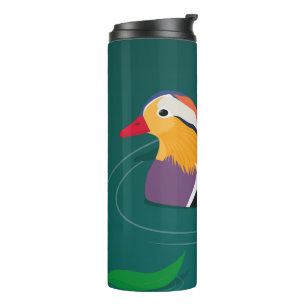 Colorful Mandarin Duck Modern Digital Art Thermal Tumbler