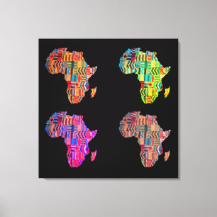 Colorful Map of Africa Stretched Canvas Print