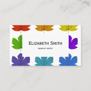 Colorful maple leaves business card