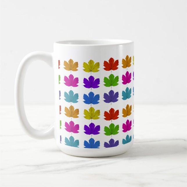 Colorful maple leaves coffee mug (Left)
