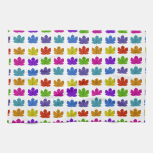 Colorful maple leaves kitchen towel