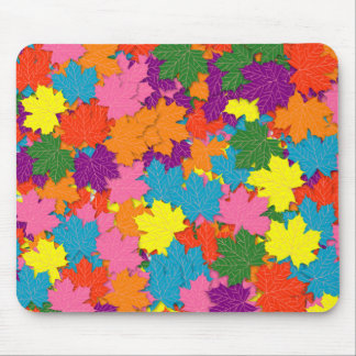 Colorful maple leaves pattern mouse pad