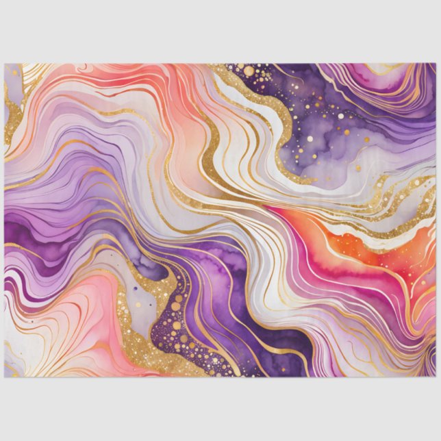 Colorful Marble Ink Art Tissue Paper (Front)