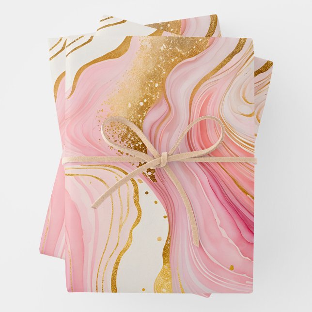 Colorful Marble Ink Art Wrapping Paper Sheets (Creator Uploaded)