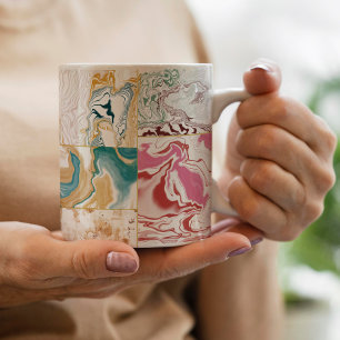 Colorful marble pattern coffee mug