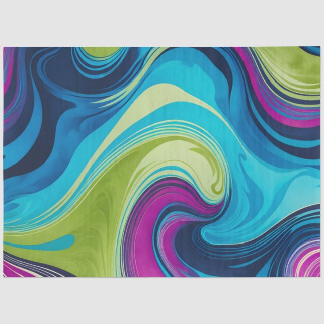 Colorful Marbled Paper Art Tissue Paper (Front)