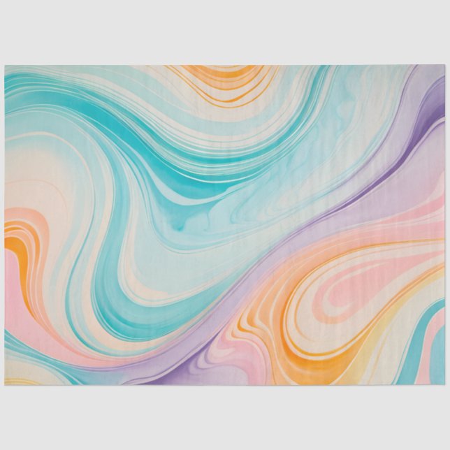 Colorful Marbled Paper Art Tissue Paper (Front)