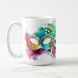 COLORFUL MARDI GRAS MASKS COFFEE MUG