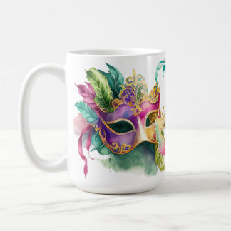 COLORFUL MARDI GRAS MASKS COFFEE MUG