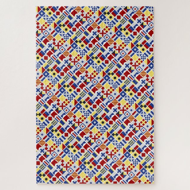 Colorful Mariner Nautical Flag Pattern Challenging Jigsaw Puzzle (Vertical)