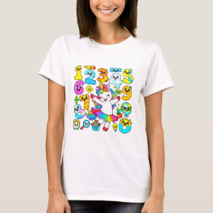 Colorful Math Numbers Graphic T Shirt For Women