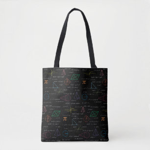 Colorful Mathematics Equations Math Formulas Tote Bag