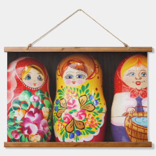 Colorful Matryoshka Dolls Hanging Tapestry
