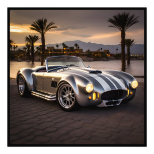 Colorful matte race car photo print