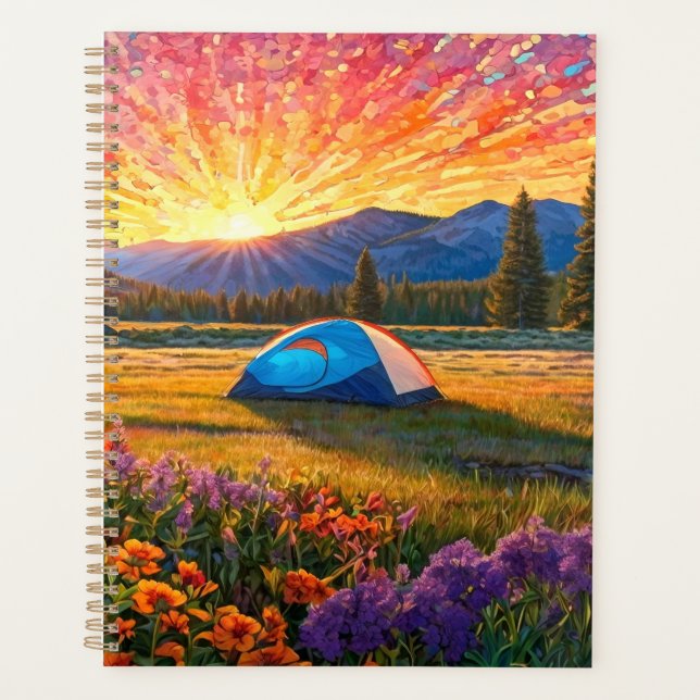 Colorful Meadow Flowers Camping Tent Art (Devant)