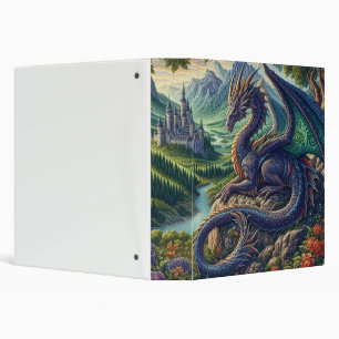 Colorful, Medieval Dragon castle Binder