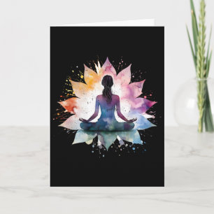 Colorful Meditation Lotus Yoga Chakra Lance Spirit Card