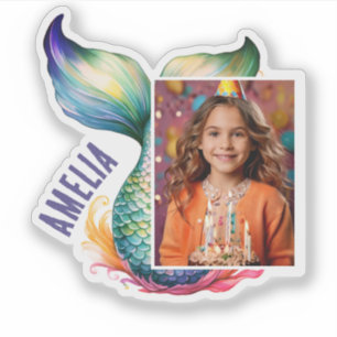 Colorful Mermaid Girl Name Photo