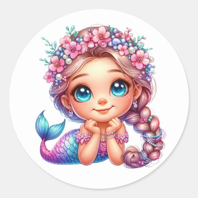 Colorful Mermaid Stickers (Front)