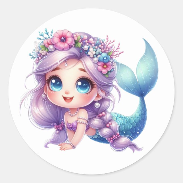 Colorful Mermaid Stickers (Front)