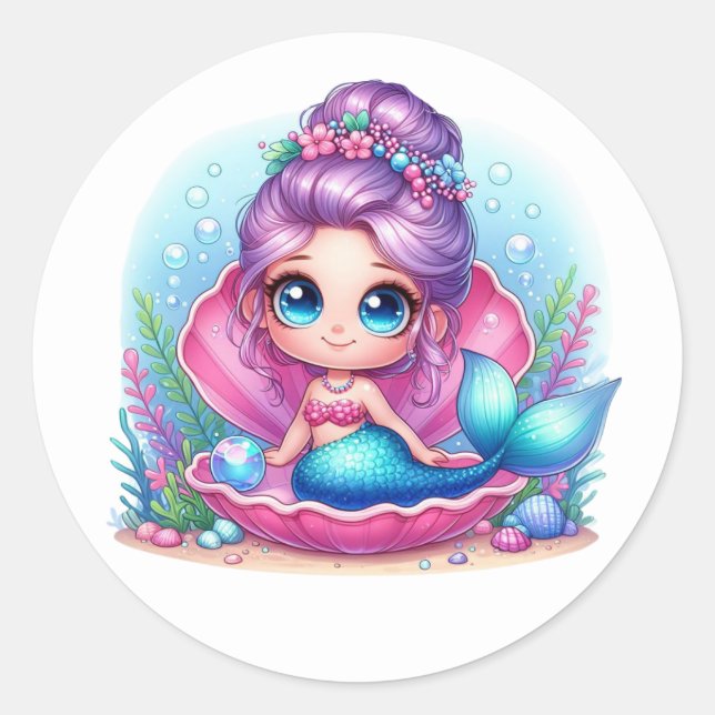 Colorful Mermaid Stickers (Front)