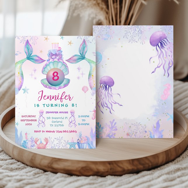 Colorful Mermaid Tail Birthday Invitation (Créateur téléchargé)